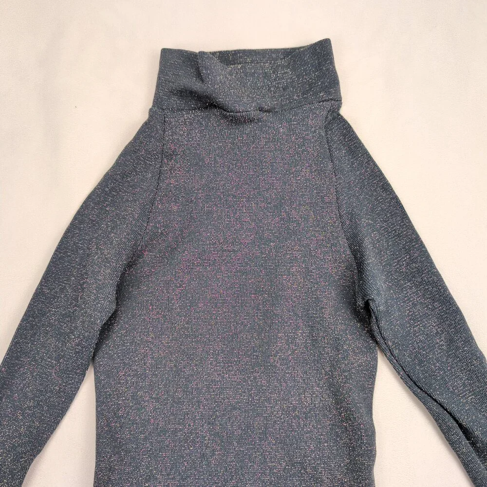 Free People Metallic‎ Turtleneck Long-Sleeve Bodysuit XS